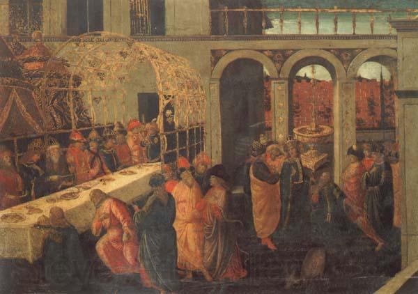 JACOPO del SELLAIO The Banquet of Ahasuerus Spain oil painting art